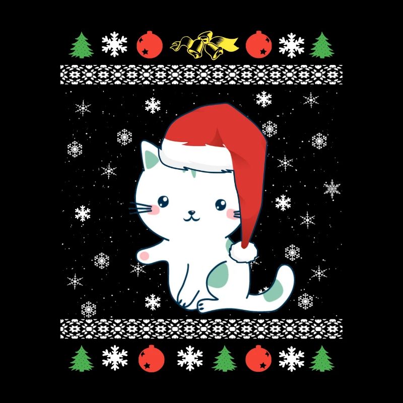 Doux chat de Santa Nicholas Noël laid