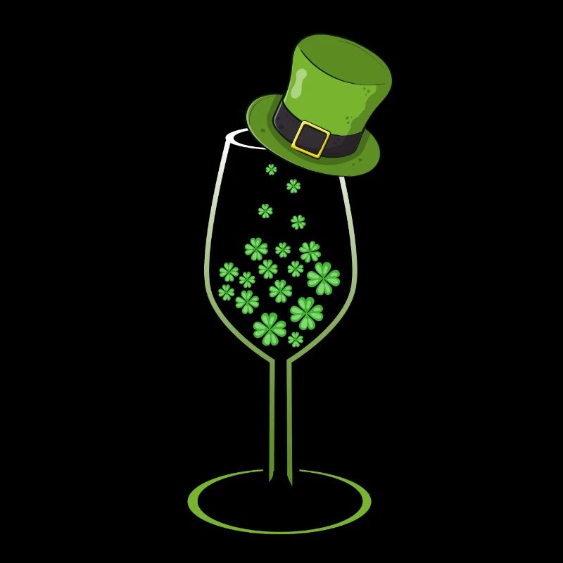 St Patricks Day Geschenk Wein Liebaber Trèfle
