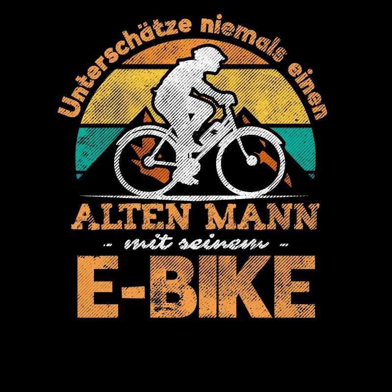 Old Man EBike MountainBiker Men Gift