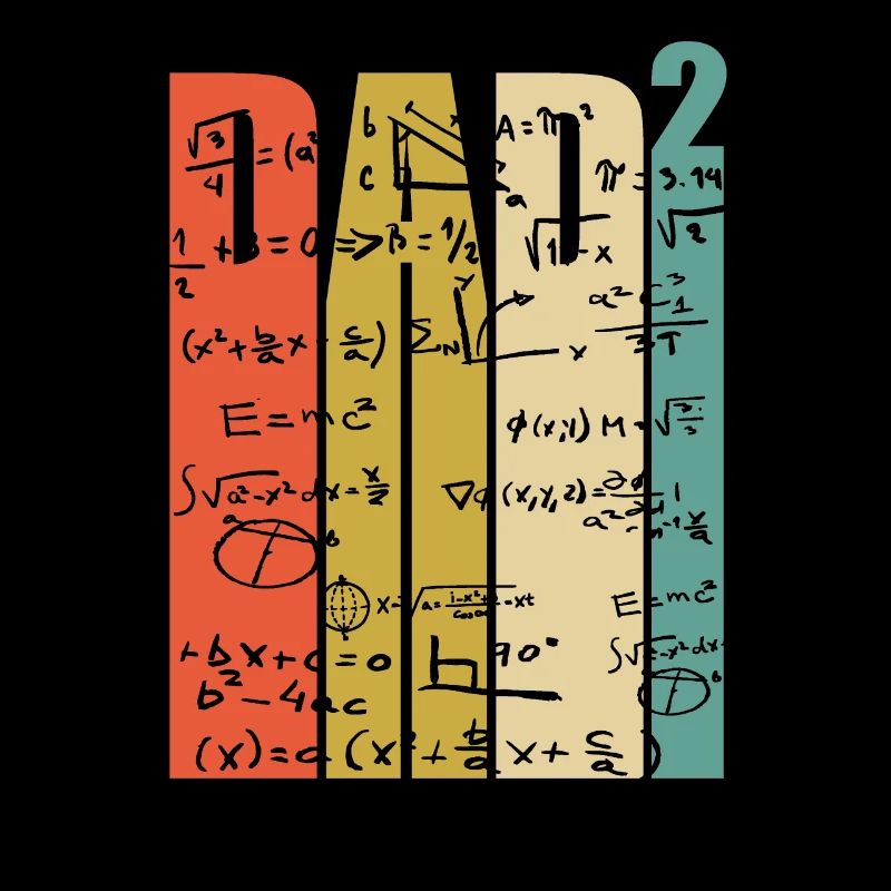 Dad to the power of 2 two time dad math teacher gift