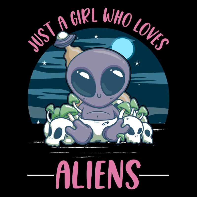 Niedliches Alien Mädchen UFO Galaxie