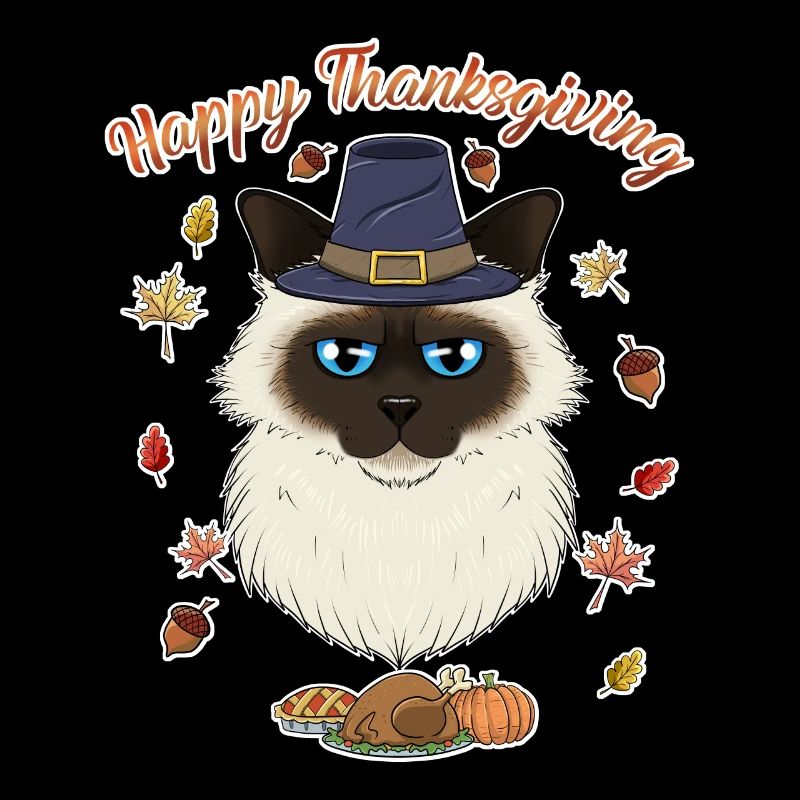 Birman Cat Lover I Joyeux Thanksgiving