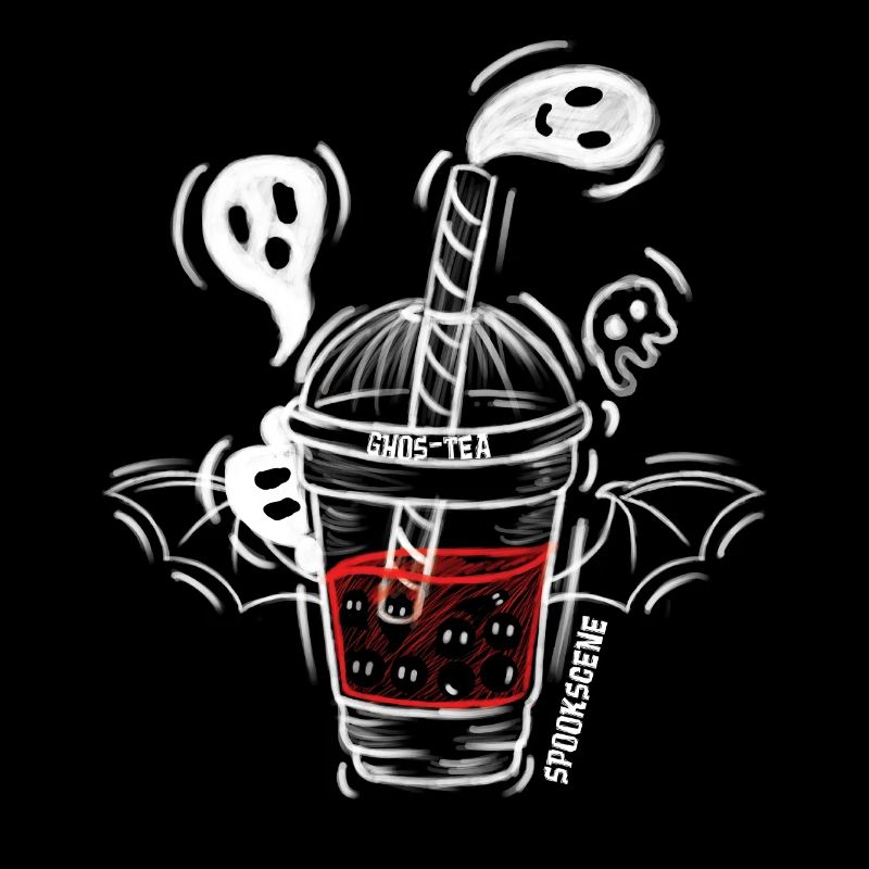 Bubble Ghost Milk Tea Horror Scary Halloween