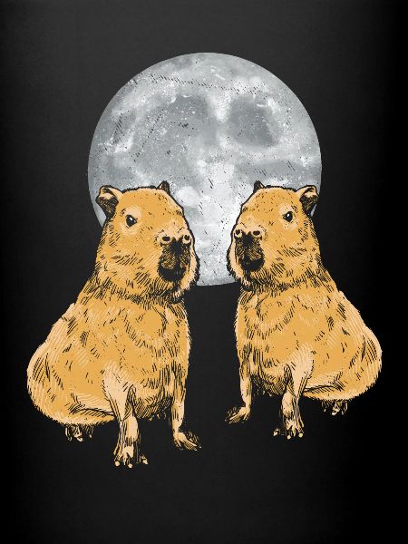 Capybara Lune Drôle capybaras