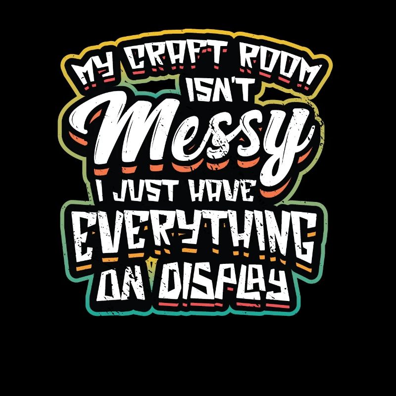 Messy craft room, everything on display