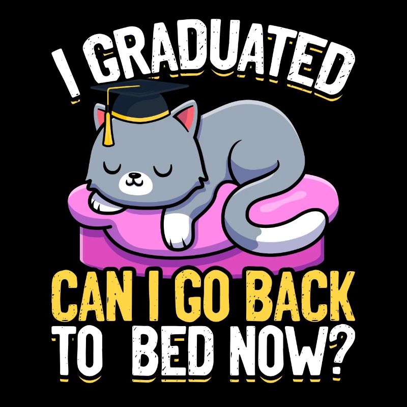 Diplômé Cat Lazy Étudiant diplômé