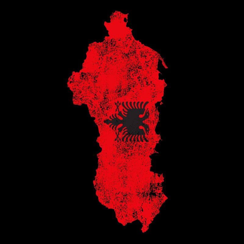 Forme du contour du pays du drapeau de l’Albanie