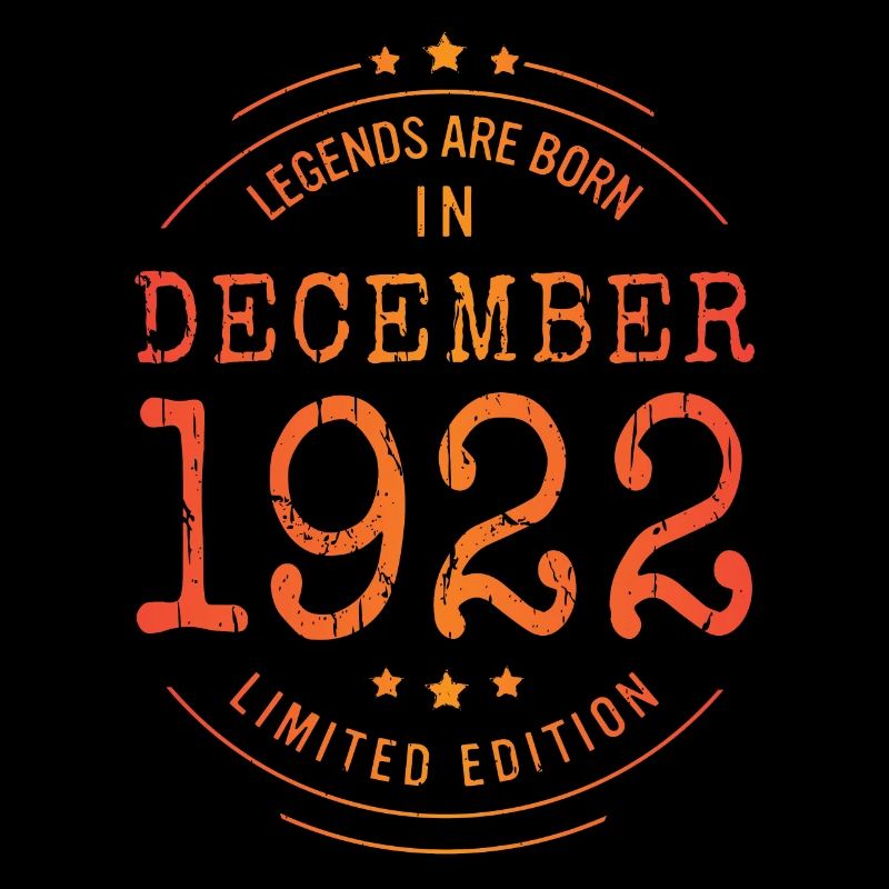 Anniversaire Décembre 1922 Edition Limitée Millésime