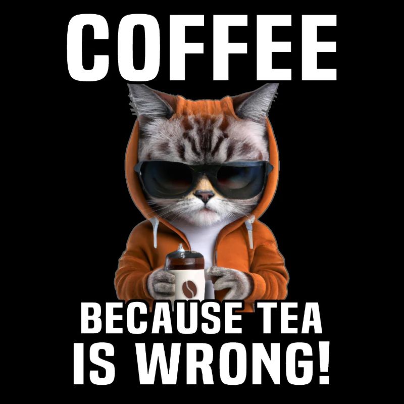 Kaffee Trinken Katze Tee