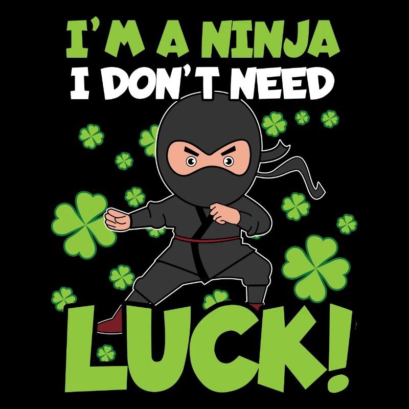 Ninja Glück Kind Japan Klee Saint Patrick Tag