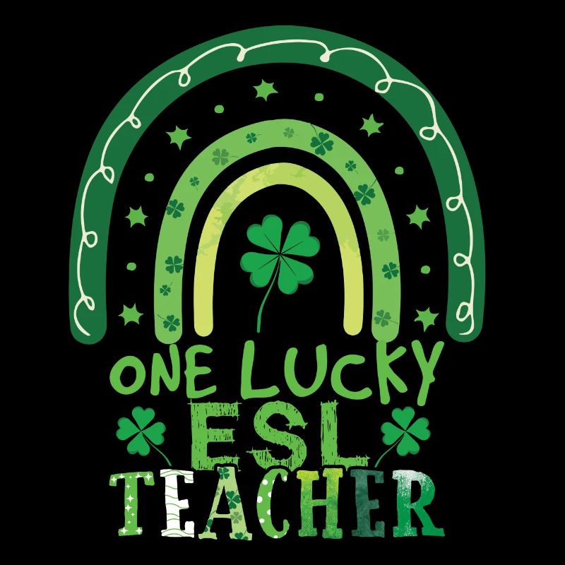 Rainbow Saint Patrick Day Clover Lucky Teacher
