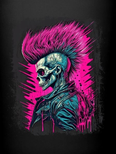 Synthwave Zombie Skull