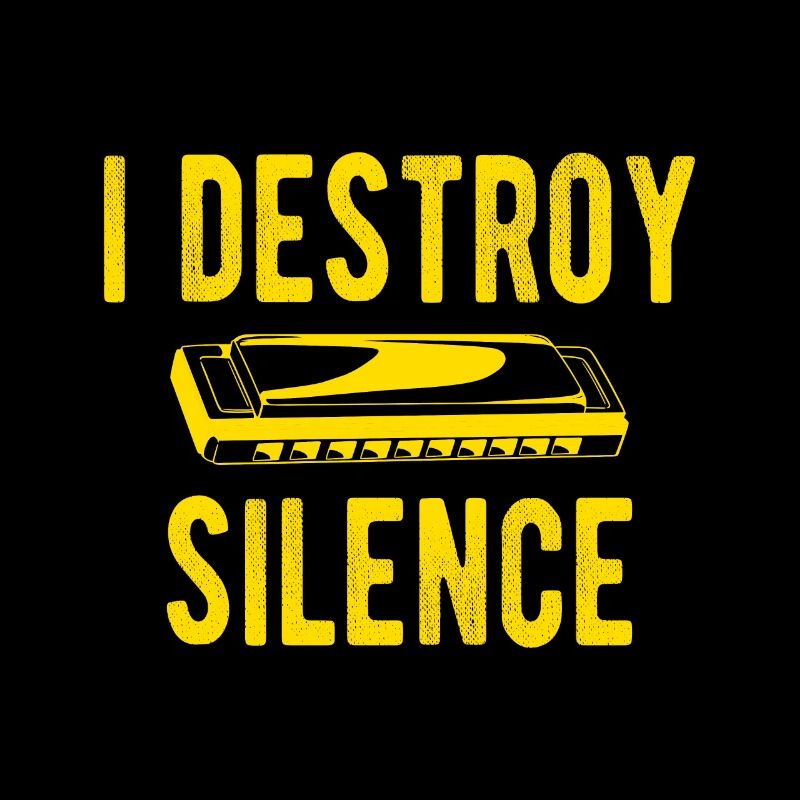 I Detroy Silence Harmonica Player Gift