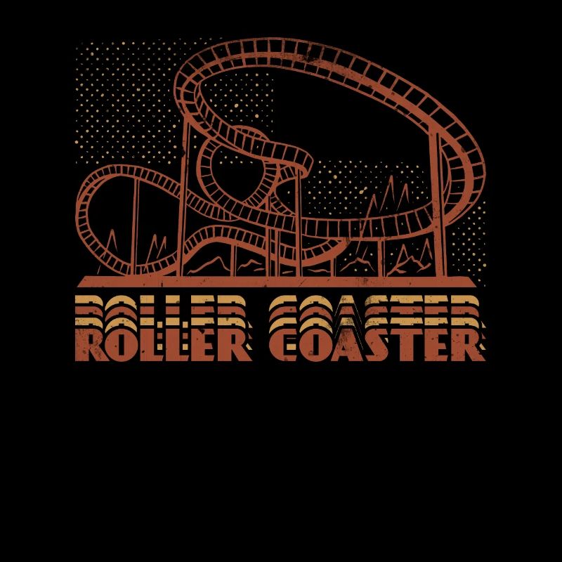 Vintage Roller Coaster Retro 80s 90s Achterbahnen