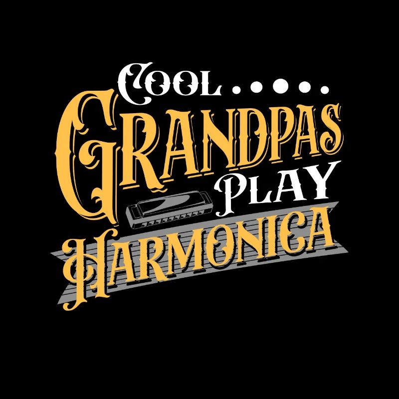 Cool Grandpas Play Harmonica Player Harmonicist