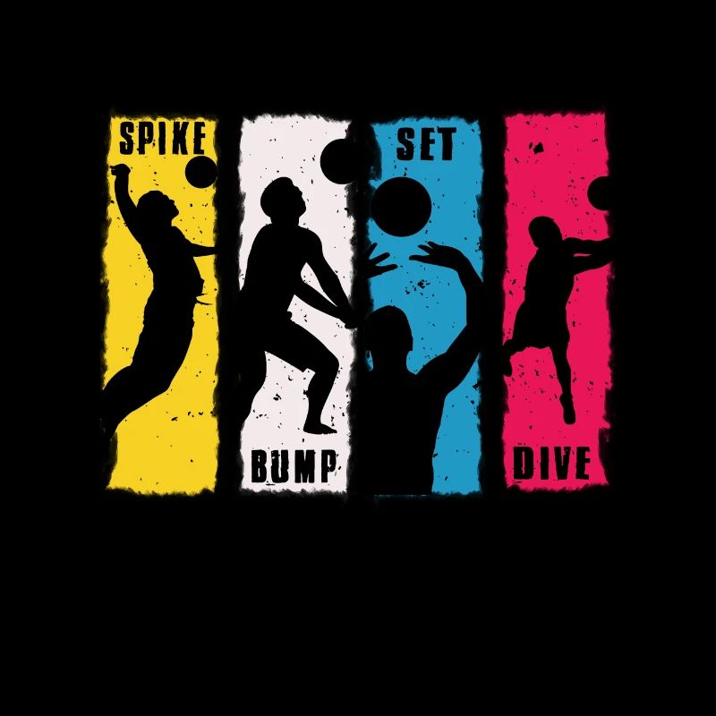 Spike Bump Set Dive Volleyball Design cadeau