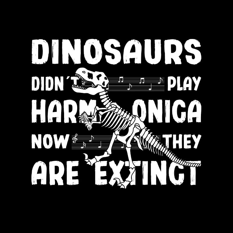 Funny Harmonica Dinosaur Joke Harmonicist Gift