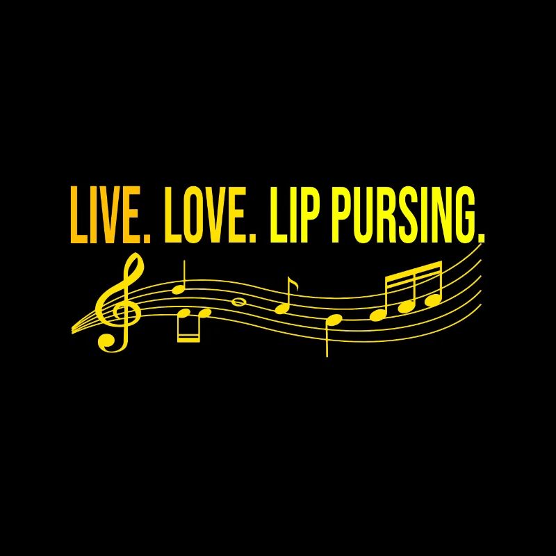 Live Love Lip Pursing Harmonica Player Gift