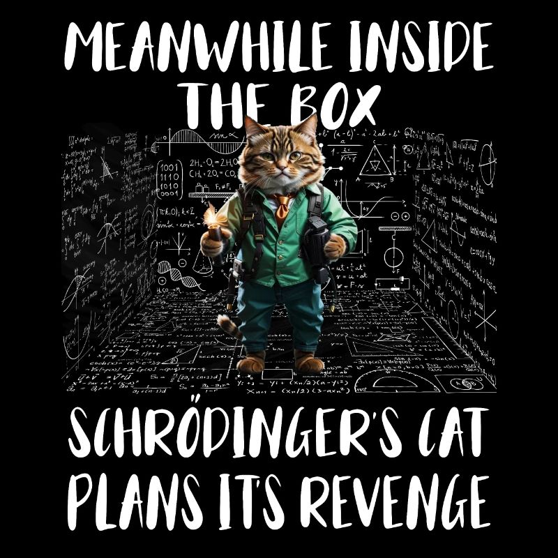 Pendant ce temps, dans la boîte Schroedingers chat plans de vengeance