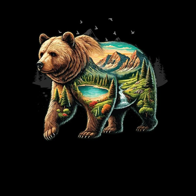 Wilderness Inside the Bear Retro Vintage