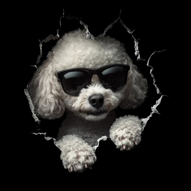 Drôle de chien propriétaire Chien mignon caniche