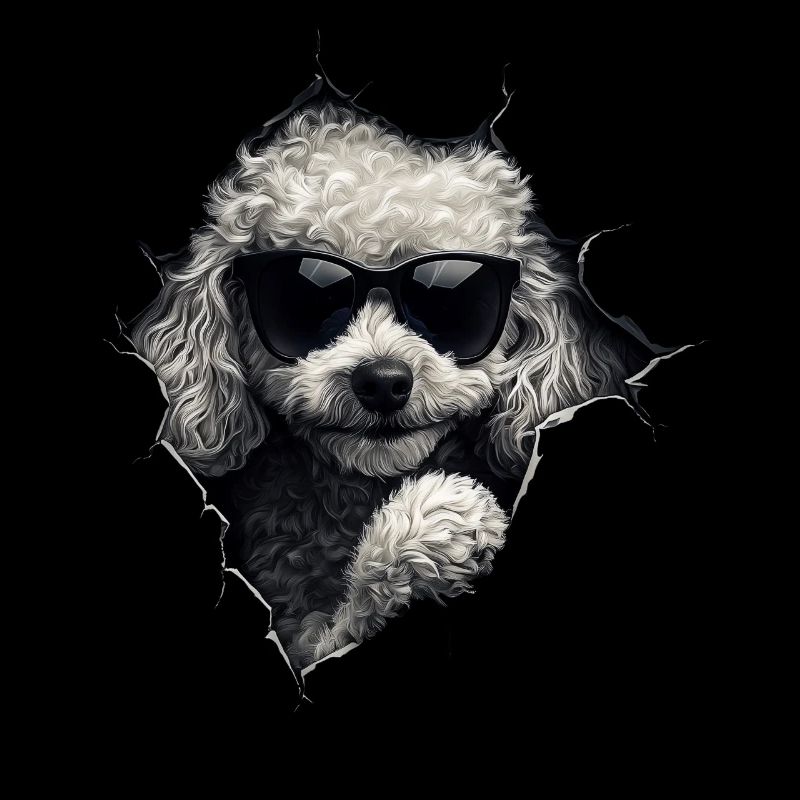 Drôle de chien propriétaire Chien mignon caniche