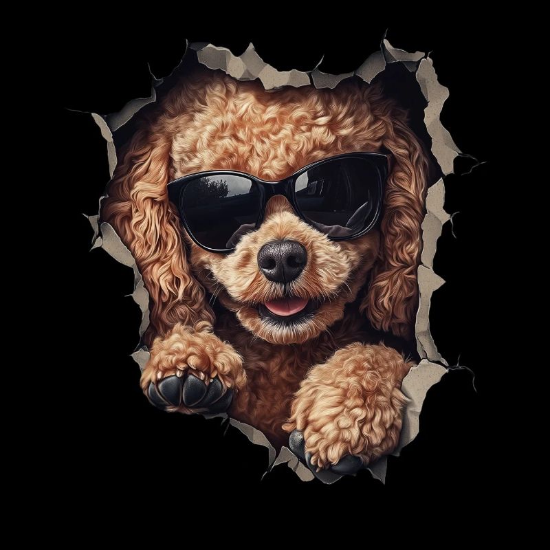 Drôle de chien propriétaire Chien mignon caniche