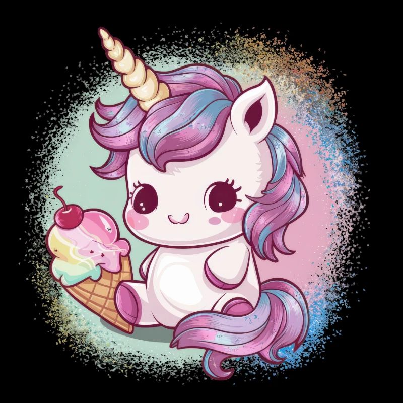 Kawaii Einhorn mit Eis
