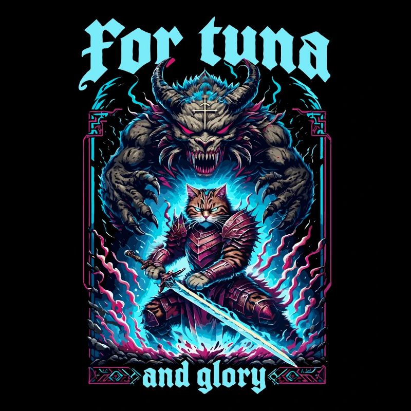 Médiéval chat thon oeuvre Glory Glory