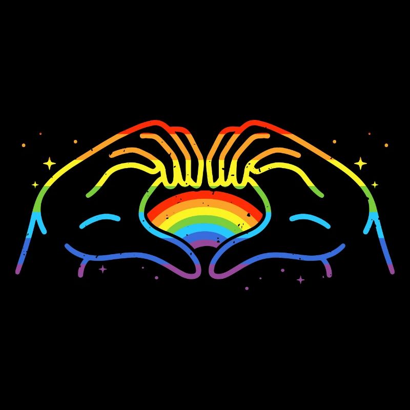 CSD LGBT Hands Shape Rainbow Heart Pride
