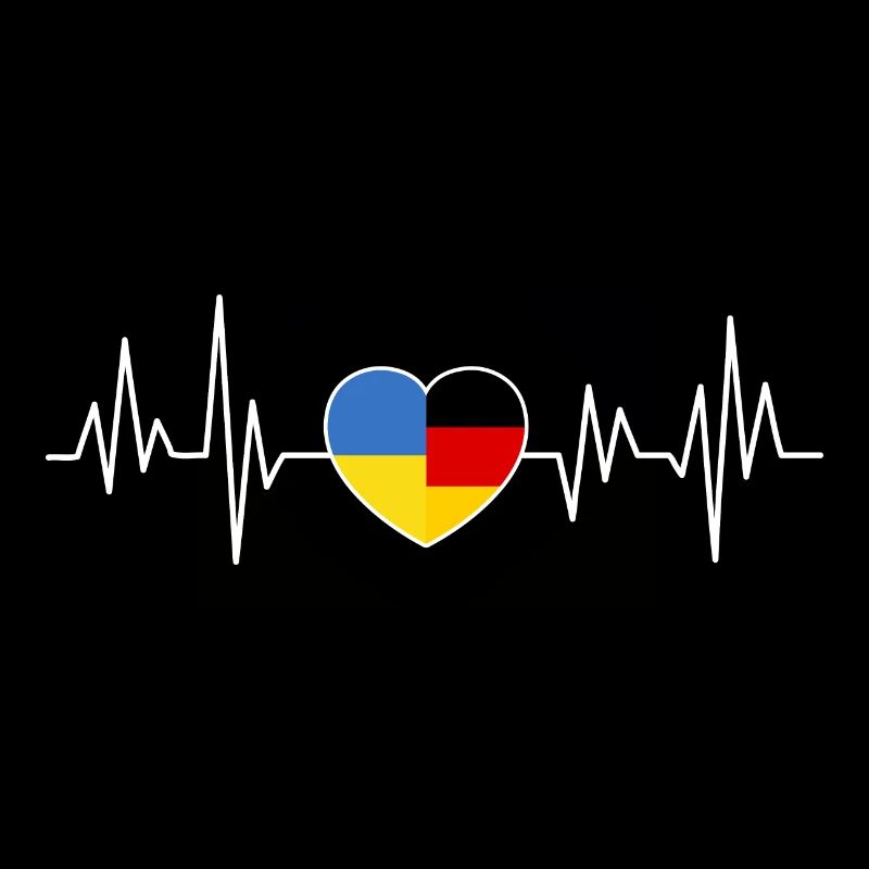 Ukraine Germany Flag Two Countries