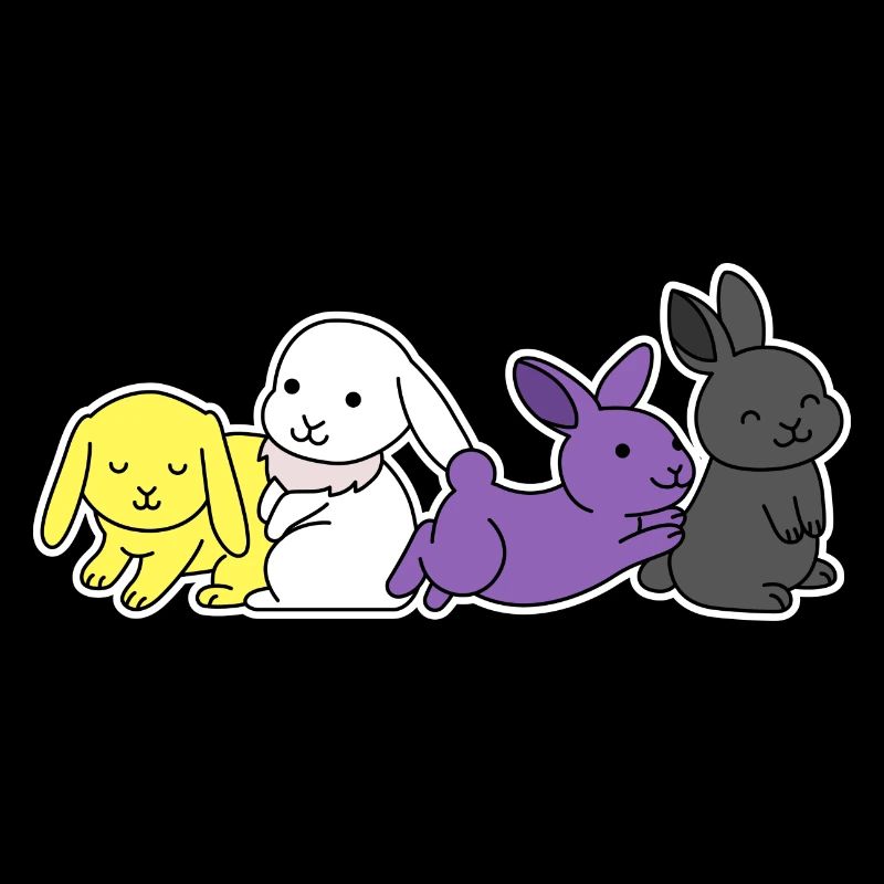 Conception de lapin drapeau non binaire pour Proud Enbys