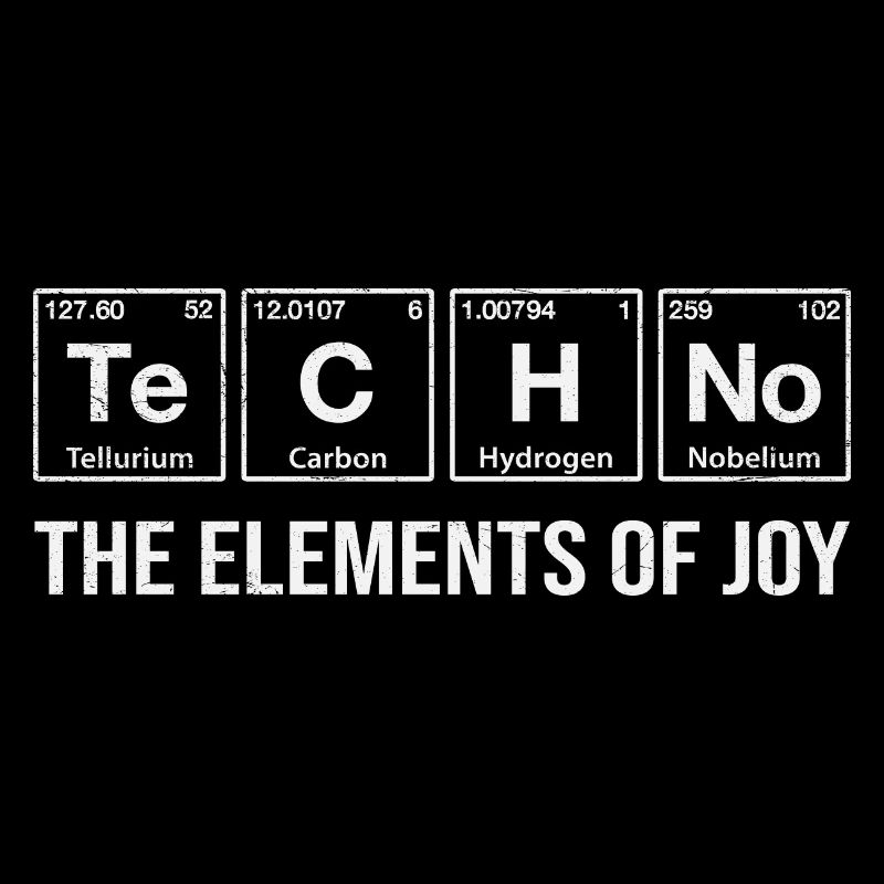 Techno Rave Electro Raver Chemie Periodensystem