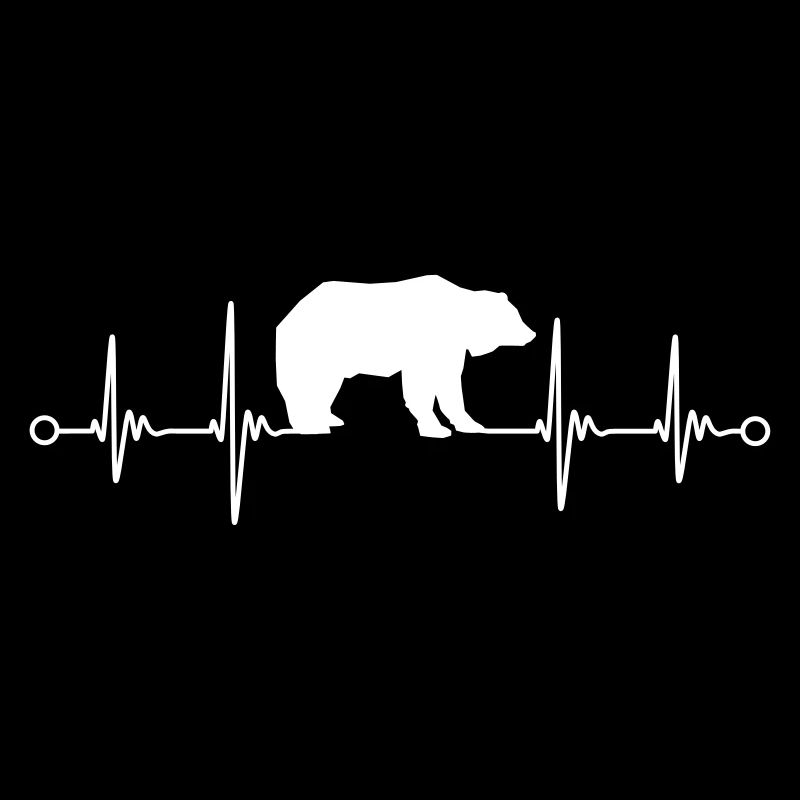 Bear polar bear pulse EKG heartbeat vector design