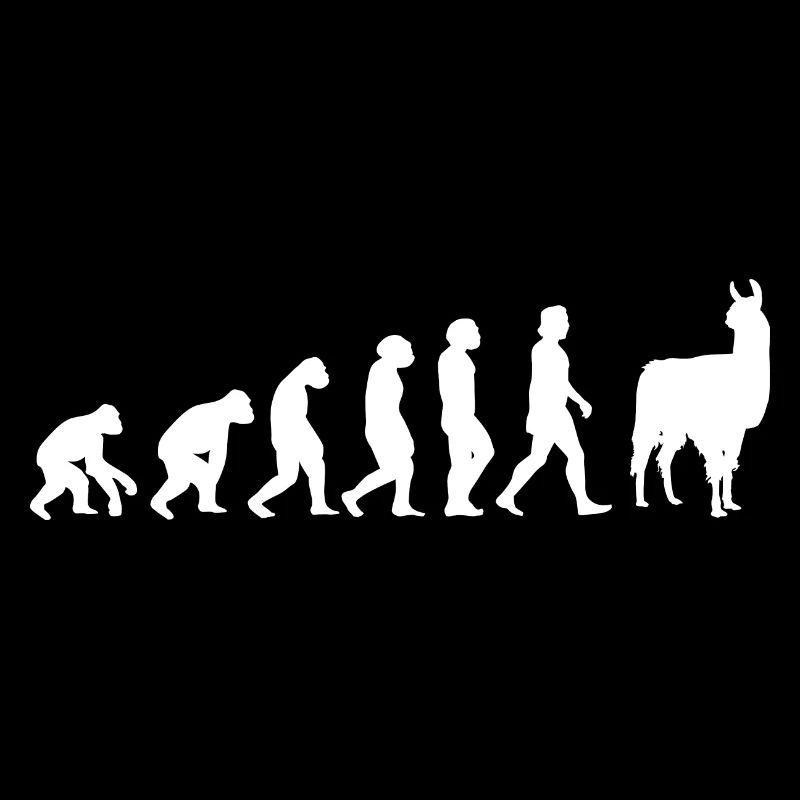 Alpaka Evolution der Menschen Tiere
