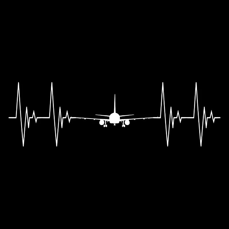 Linienflugzeug Herzschlag EKG Flugzeug