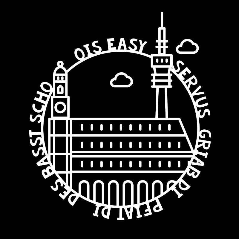 München Wahrzeichen Sprüche - Logo - Geschenk