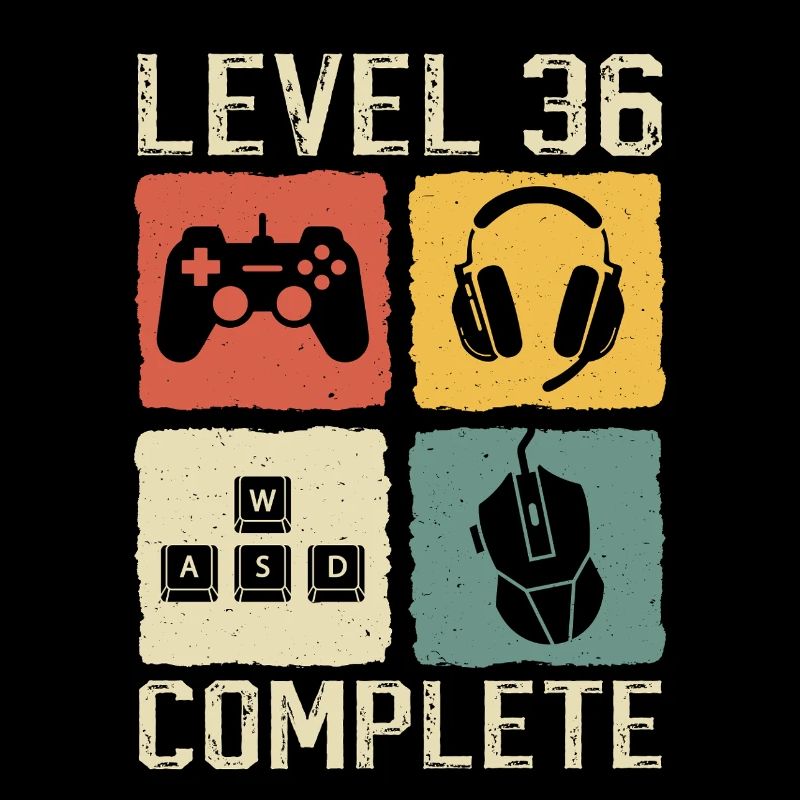 36e anniversaire Niveau 36 Joueur complet 36 ans
