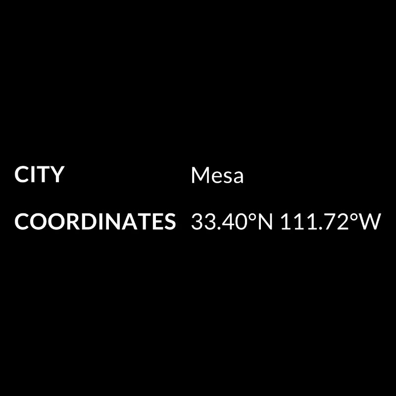 les coordonnées de Mesa, Arizona, États-Unis