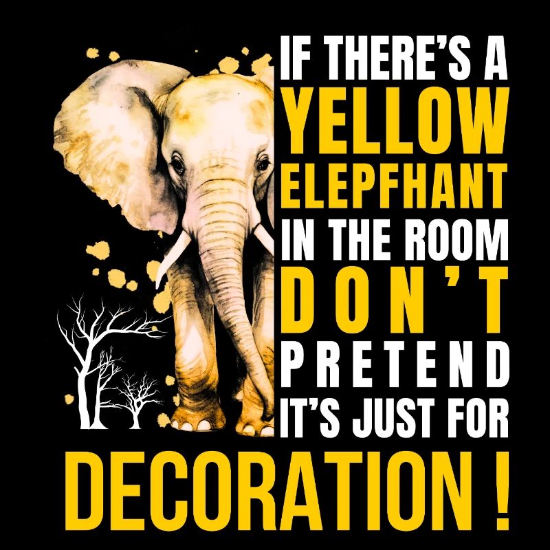 Déclaration de l’éléphant jaune avec style et humour