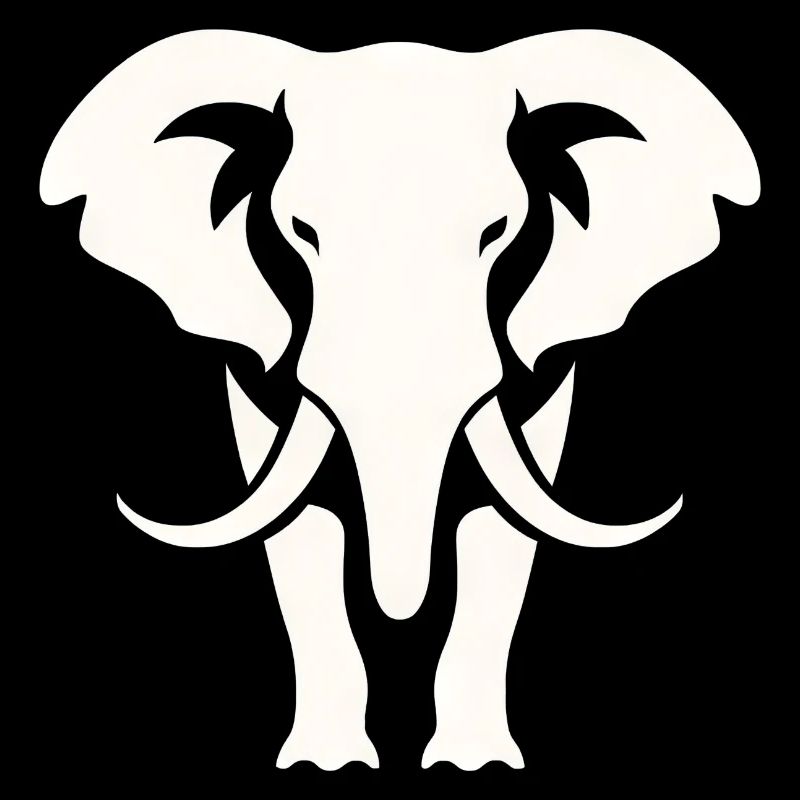 Elefant Silhouette Weiß Logo