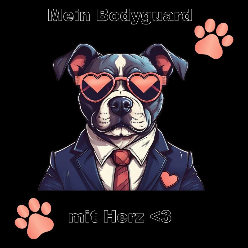Garde du corps Pitbull avec cœur