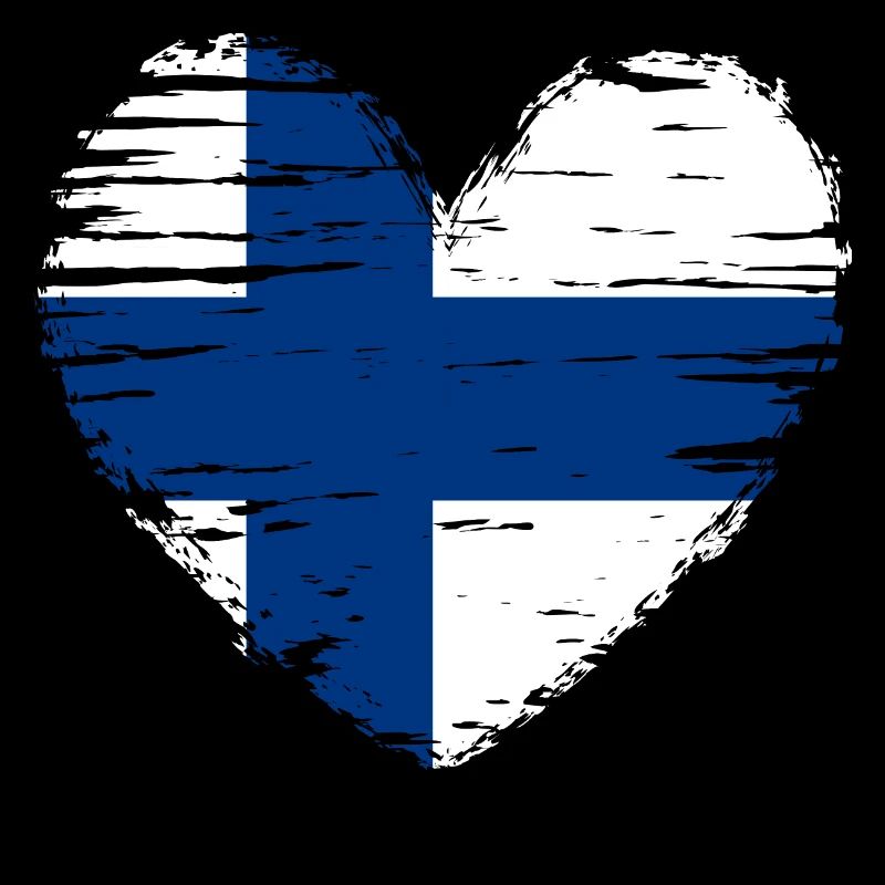 Finlande coeur drapeau blason