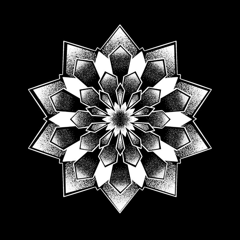 Mandala dotwork tattoo white