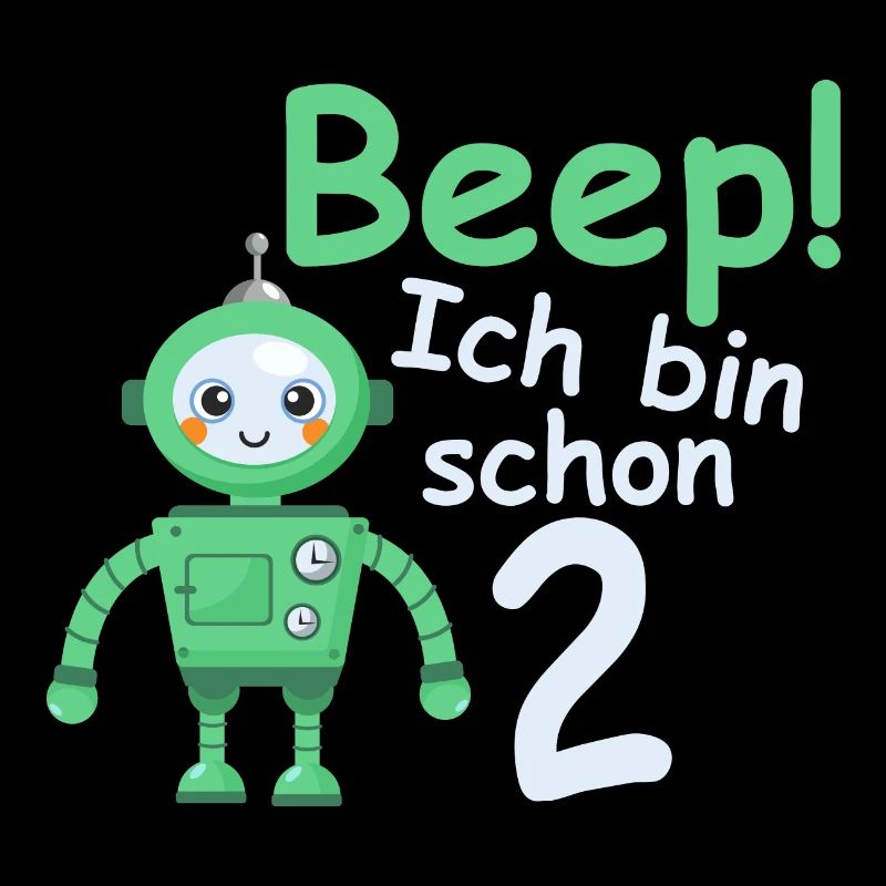 Geburtstagsshirt 2 jahr Roboter Baby Junge Mädchen