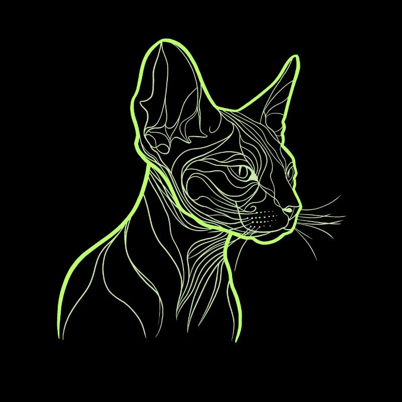 Chat sphinx line art
