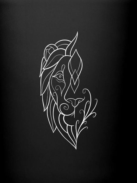Lion drawing line