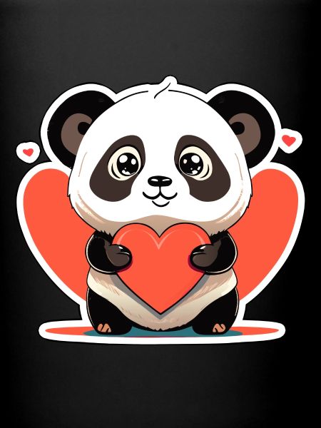 panda with heart