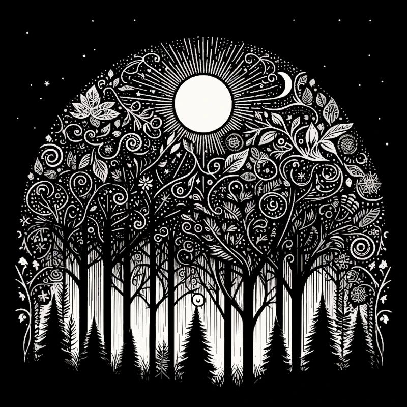 Complexe Forêt Motif Forêt Silhouette