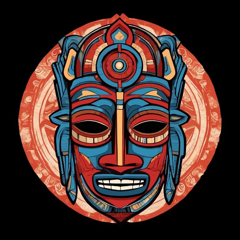Artfully Colorful Inca Aztec Mask